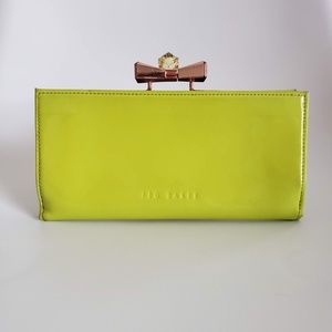 Ted Baker Wallet/ Clutch W/ Patent Bow Closure
